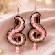 Handmade Jewelry Pink Pearl Swirl Earrings